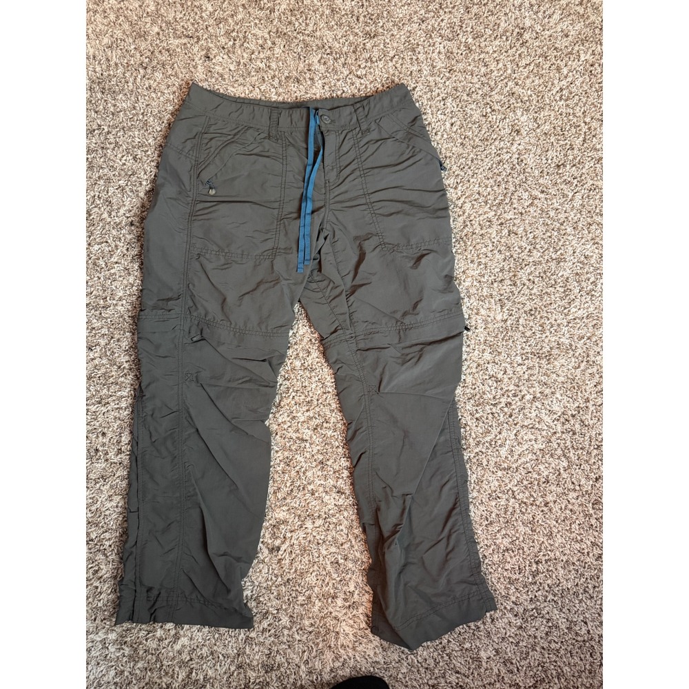 Eddie Bauer Sport Women Size 10 Olive Green Nylon Convertible Cargo Pants